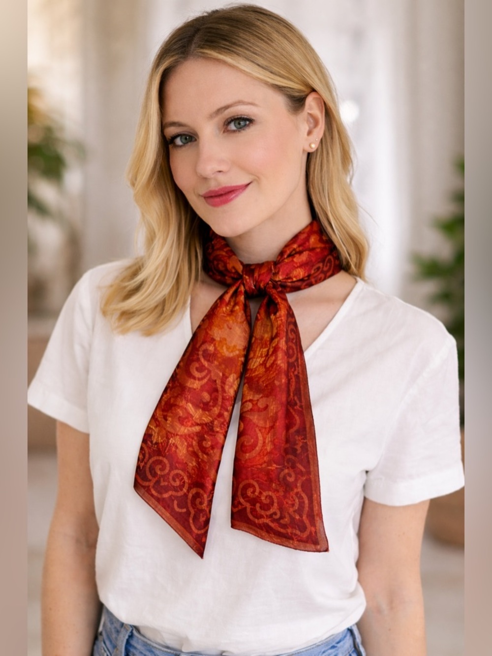 Bergdorf Goodman Silk Scarf Women’s Size oApprox Made In France